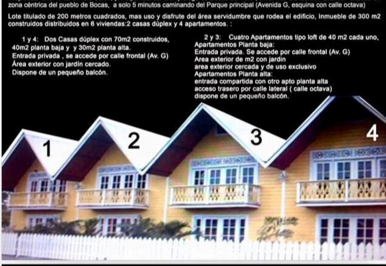 Yellow Houses Bocas Bocas Town Bagian luar foto